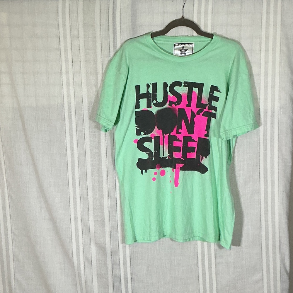 Hustle Don't Sleep Graphic Tee - Mint